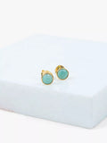 Auree Savanne amazonite stud earrings gold plated sterling silver, UK version