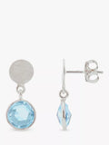 Auree blue topaz drop earrings in sterling silver (British brand)