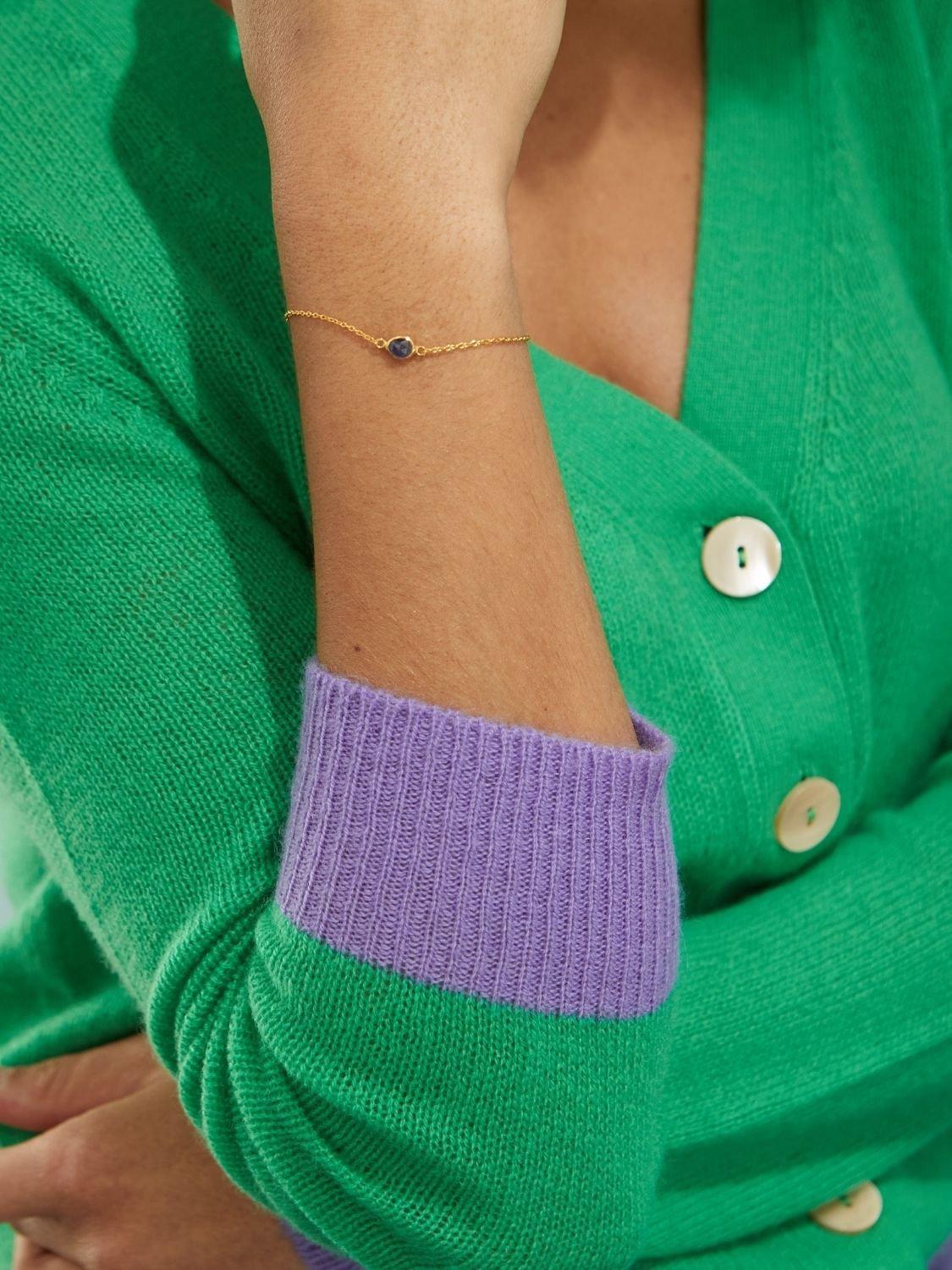 Bracelet en vermeil doré Auree avec saphir - Produit britannique