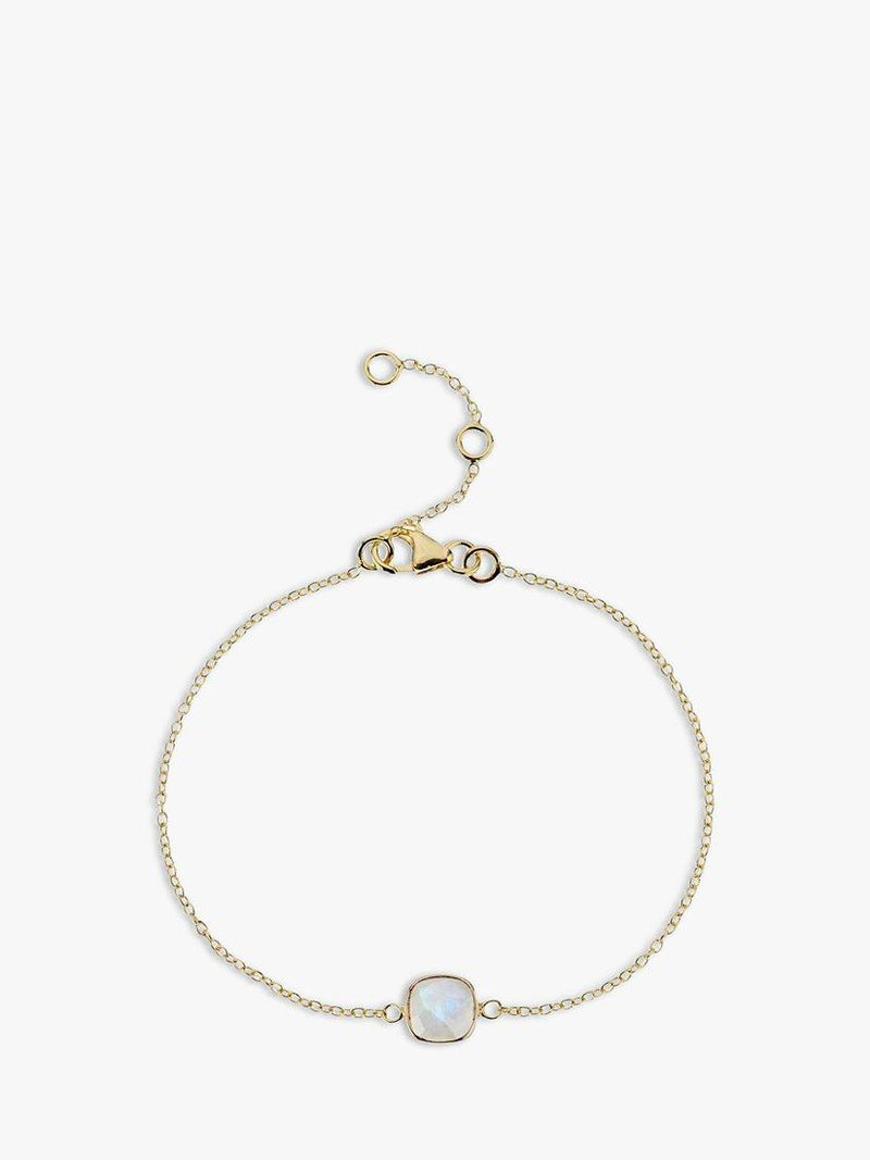 Bracelet chaîne lune Auree vermeil or pierre précieuse, version UK