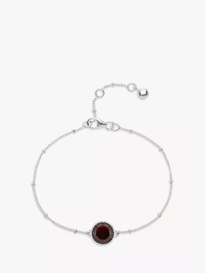 John Lewis Auree Barcelona Birthstone Sterling Silver Chain Bracelet Adjustable 16-19cm- Buy online at McGrocer