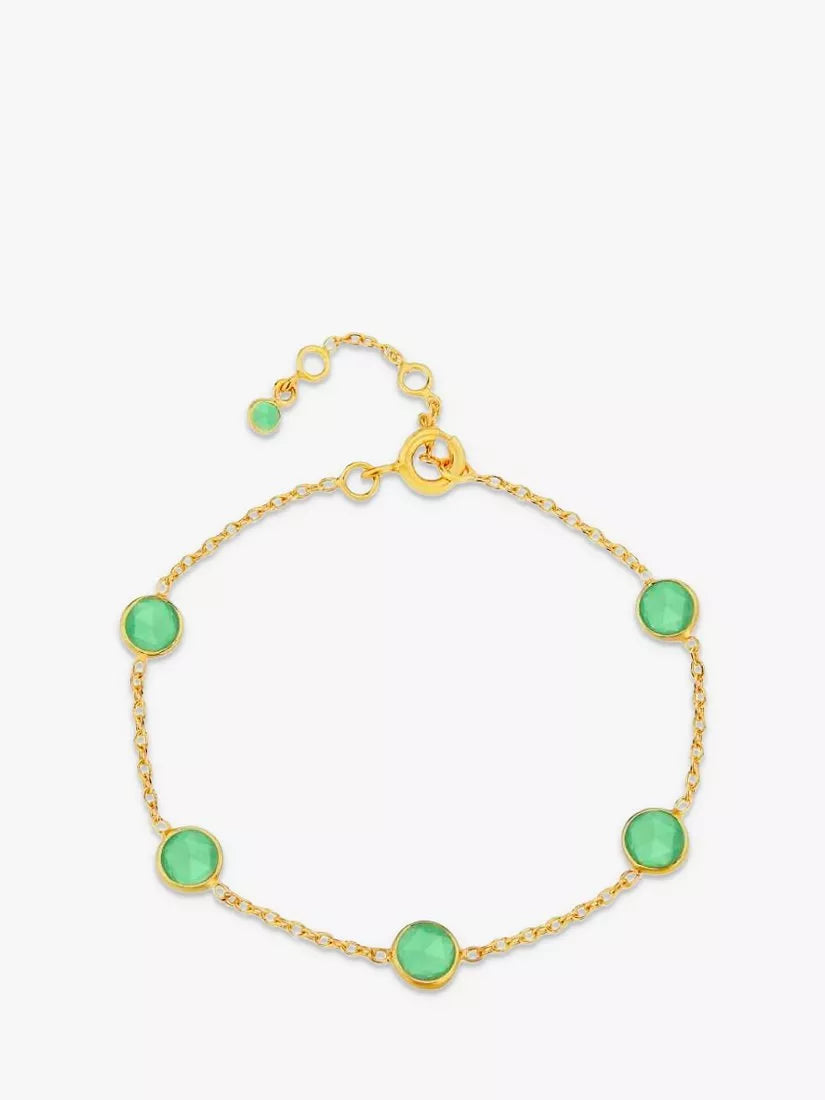 Auree chrysoprase bracelet gold plated 19cm, imported from the UK