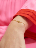 Bracelet chaîne cœur entier Auree Verona en or 18 carats, importé du Royaume-Uni