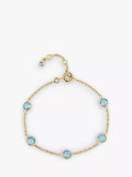 Auree blue topaz gold plated chain bracelet 8 inch - British product