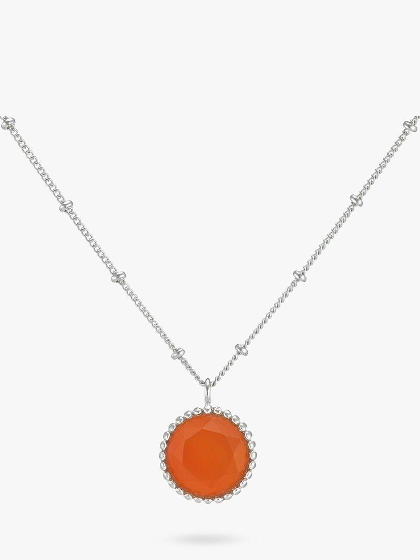 Auree carnelian birthstone sterling silver necklace, imported from the UK