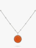 Auree carnelian birthstone sterling silver necklace, imported from the UK