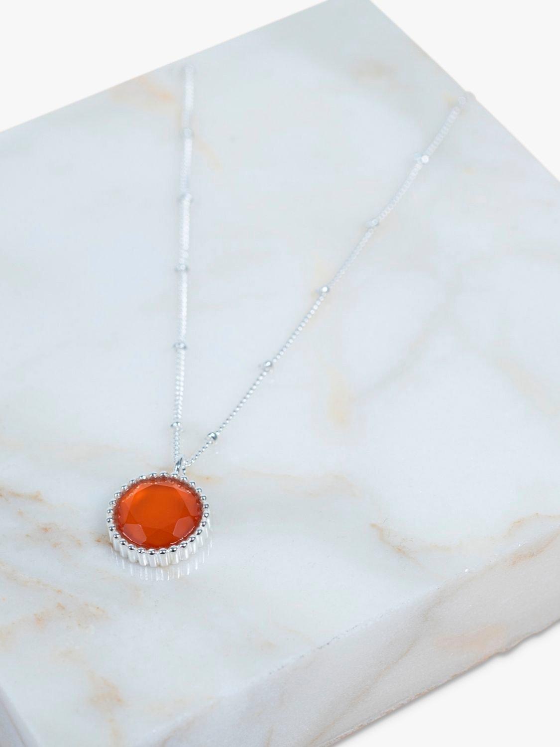 Auree carnelian birthstone sterling silver necklace, imported from the UK