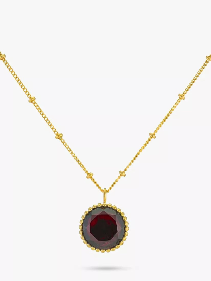 Auree birthstone vermeil necklace with garnet pendant (British brand)