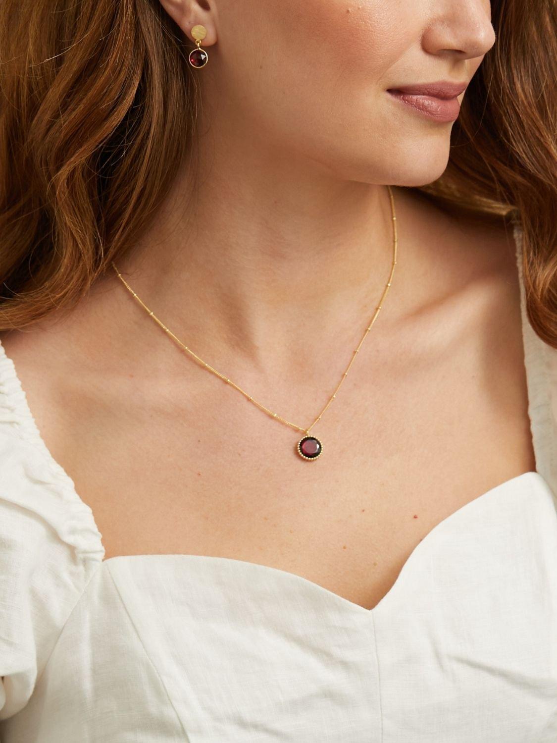Auree birthstone vermeil necklace with garnet pendant (British brand)