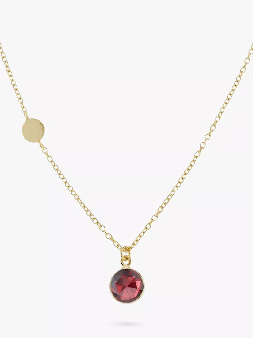 Auree Salina garnet pendant necklace gold - British product