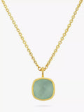Auree Brooklyn Anhänger Halskette mit Aqua-Chalcedon-Edelstein, UK-Version