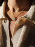 Auree Brooklyn Anhänger Halskette mit Aqua-Chalcedon-Edelstein, UK-Version