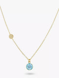 Collier pendentif Auree topaze bleue argent sterling plaqué or (marque britannique)
