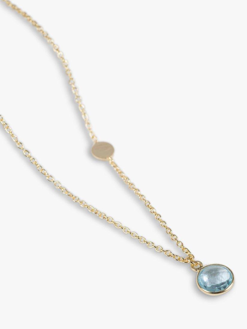 Collier pendentif Auree topaze bleue argent sterling plaqué or (marque britannique)