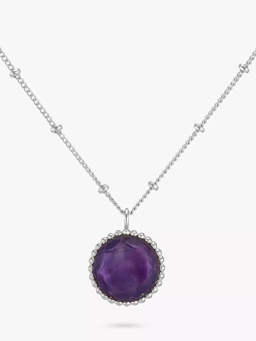 Auree Barcelona Birthstone Sterling Silver Necklace