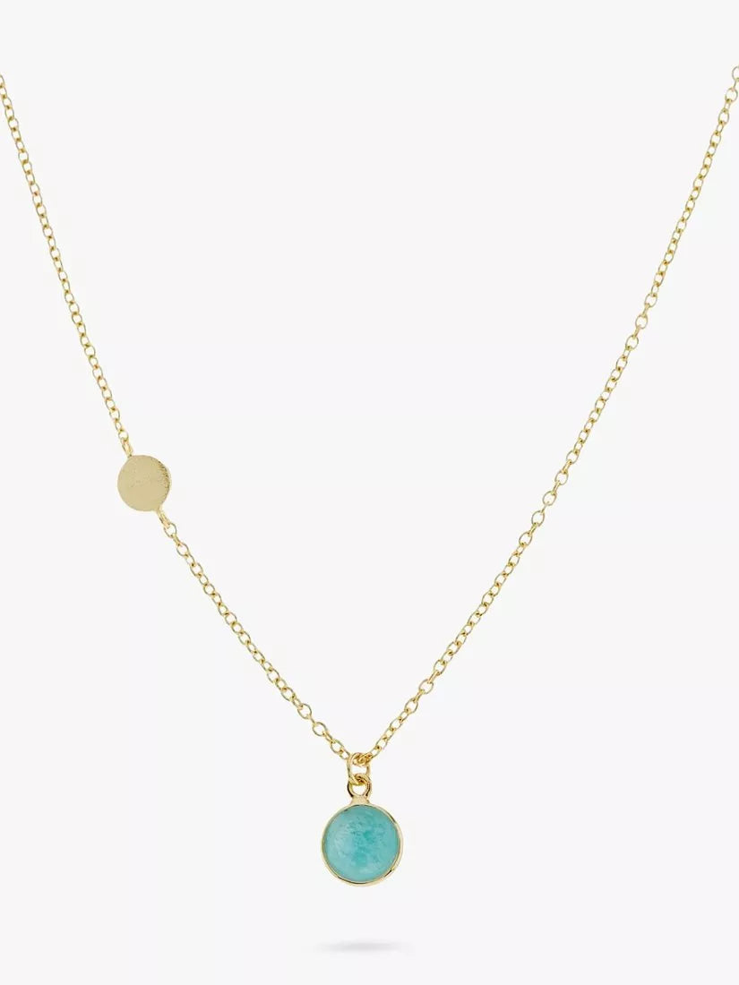 Auree Salina amazonite gold pendant necklace, UK version