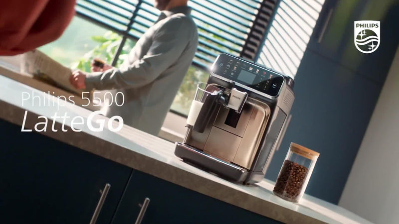 Philips 5500 Series bean to cup coffee machine LatteGo Black Silver, imported from the UK