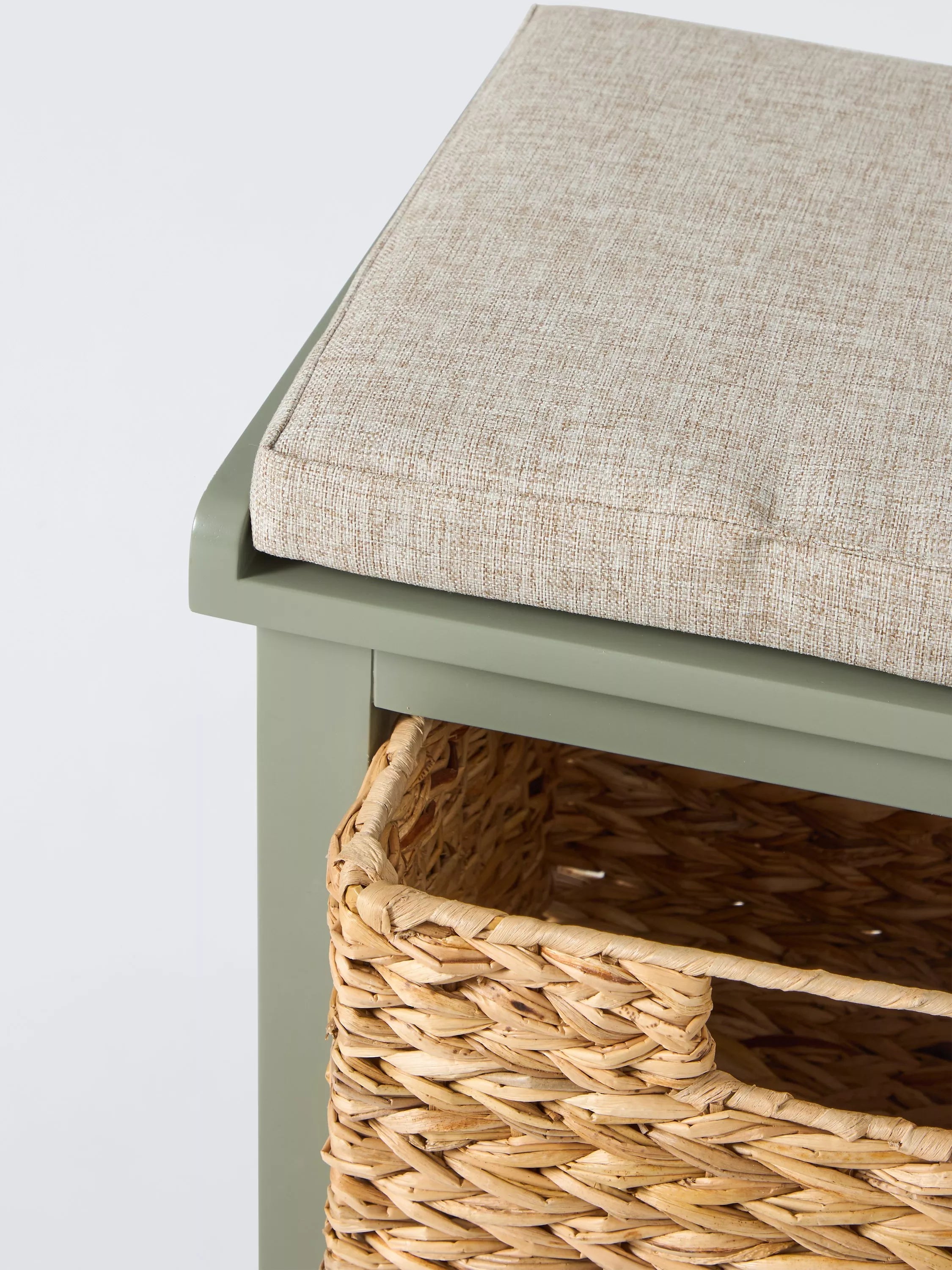 John Lewis wooden shoe bench with storage sage, imported from the UK