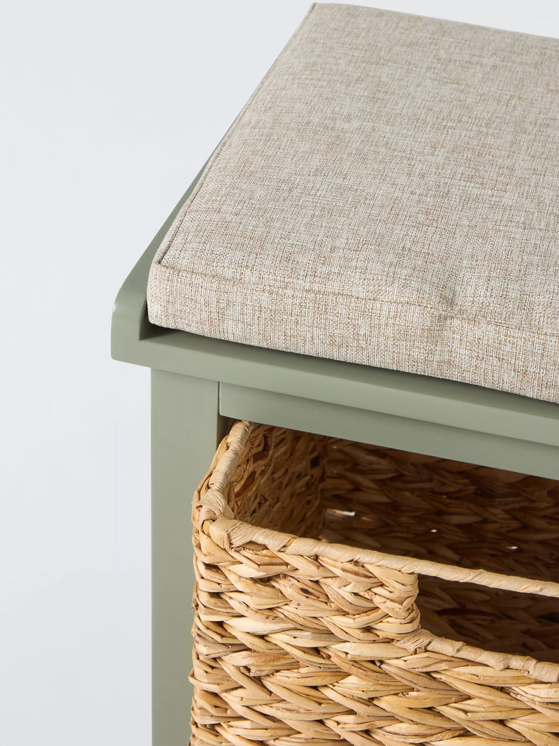 John Lewis wooden shoe bench with storage sage, imported from the UK