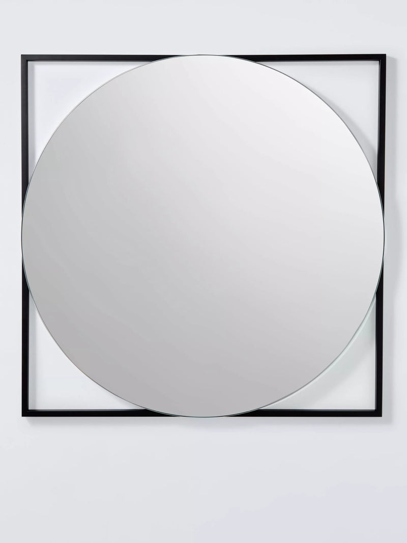 John Lewis black square frame bathroom mirror 60cm, imported from the UK