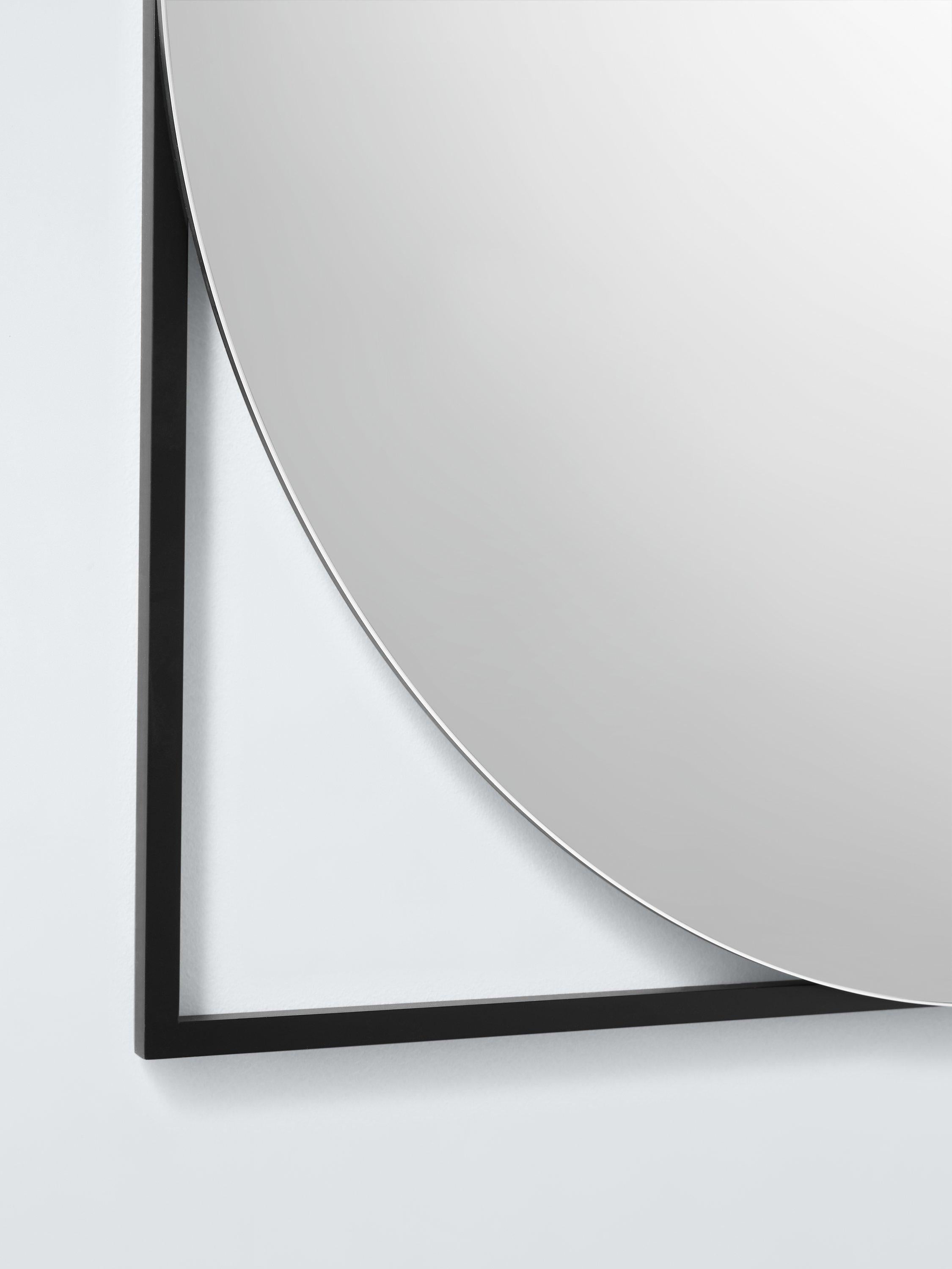 Miroir de salle de bain noir à cadre carré John Lewis 60cm, importé du Royaume-Uni