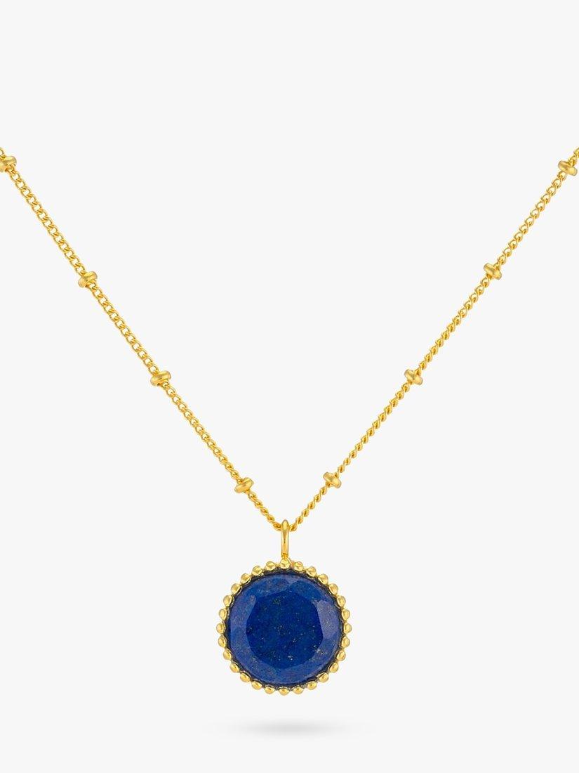 Auree gull vermeil perleanheng med lapis lazuli-edelsten (britisk merke)