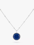 Auree Barcelona Personlig Fødselsstein Sterling Sølv Perle Anheng Halskjede Lapis Lazuli