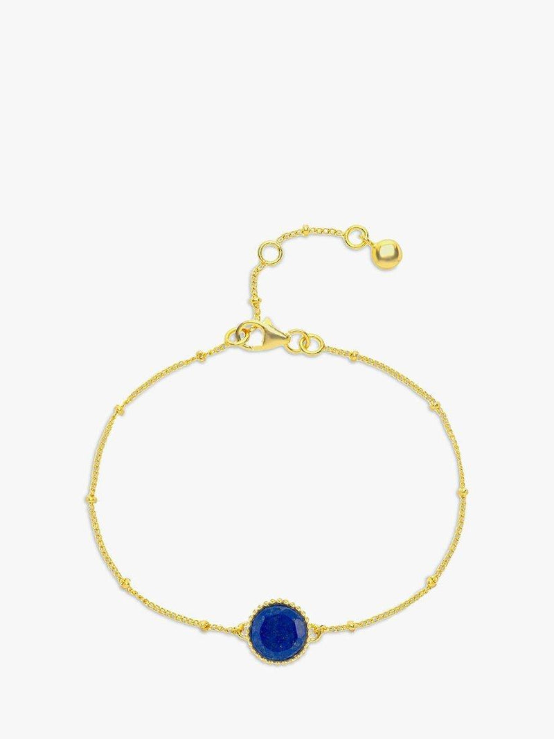 Auree personalised birthstone gold vermeil beaded chain bracelet - British product