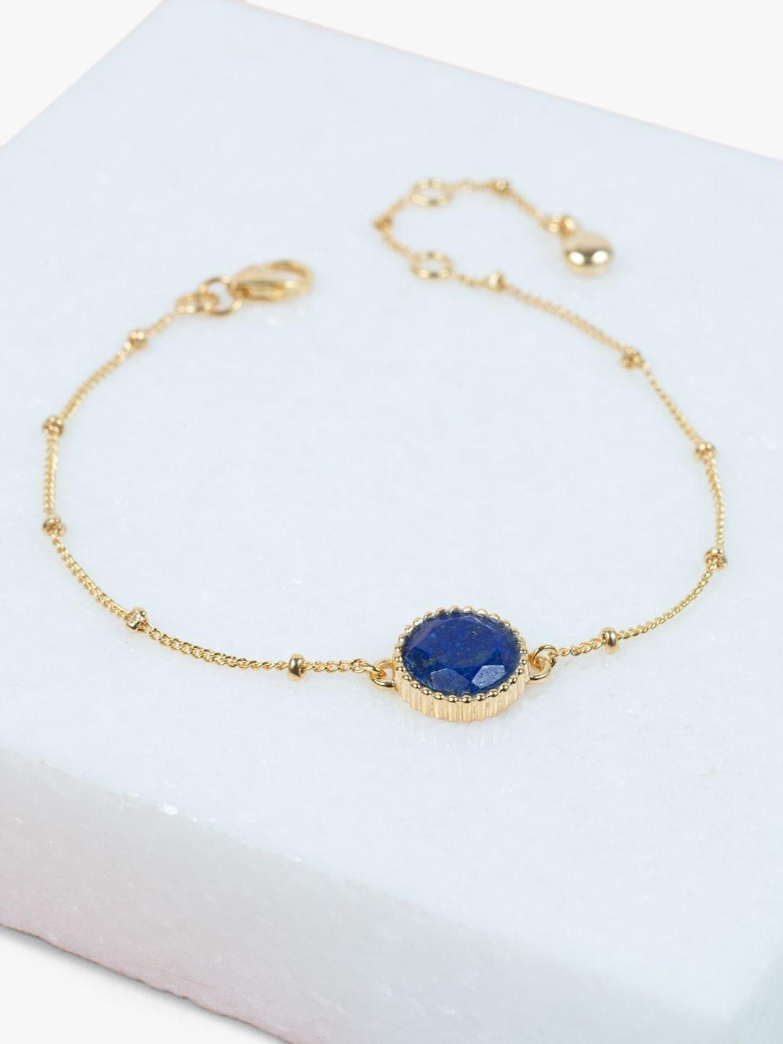 Auree personalised birthstone gold vermeil beaded chain bracelet - British product
