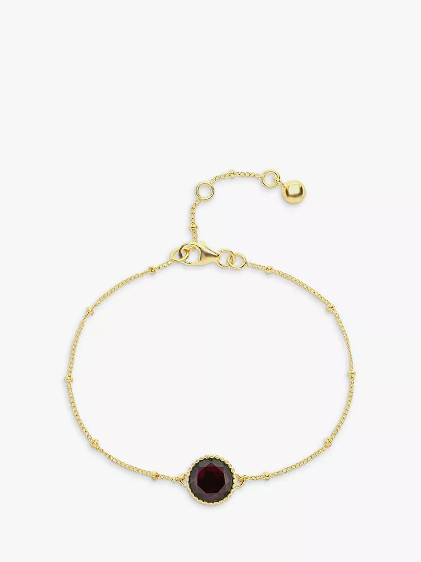 Auree personalised birthstone gold vermeil beaded chain bracelet - British product