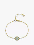 Auree Barcelona Personalised Birthstone Gold Vermeil Beaded Chain Bracelet