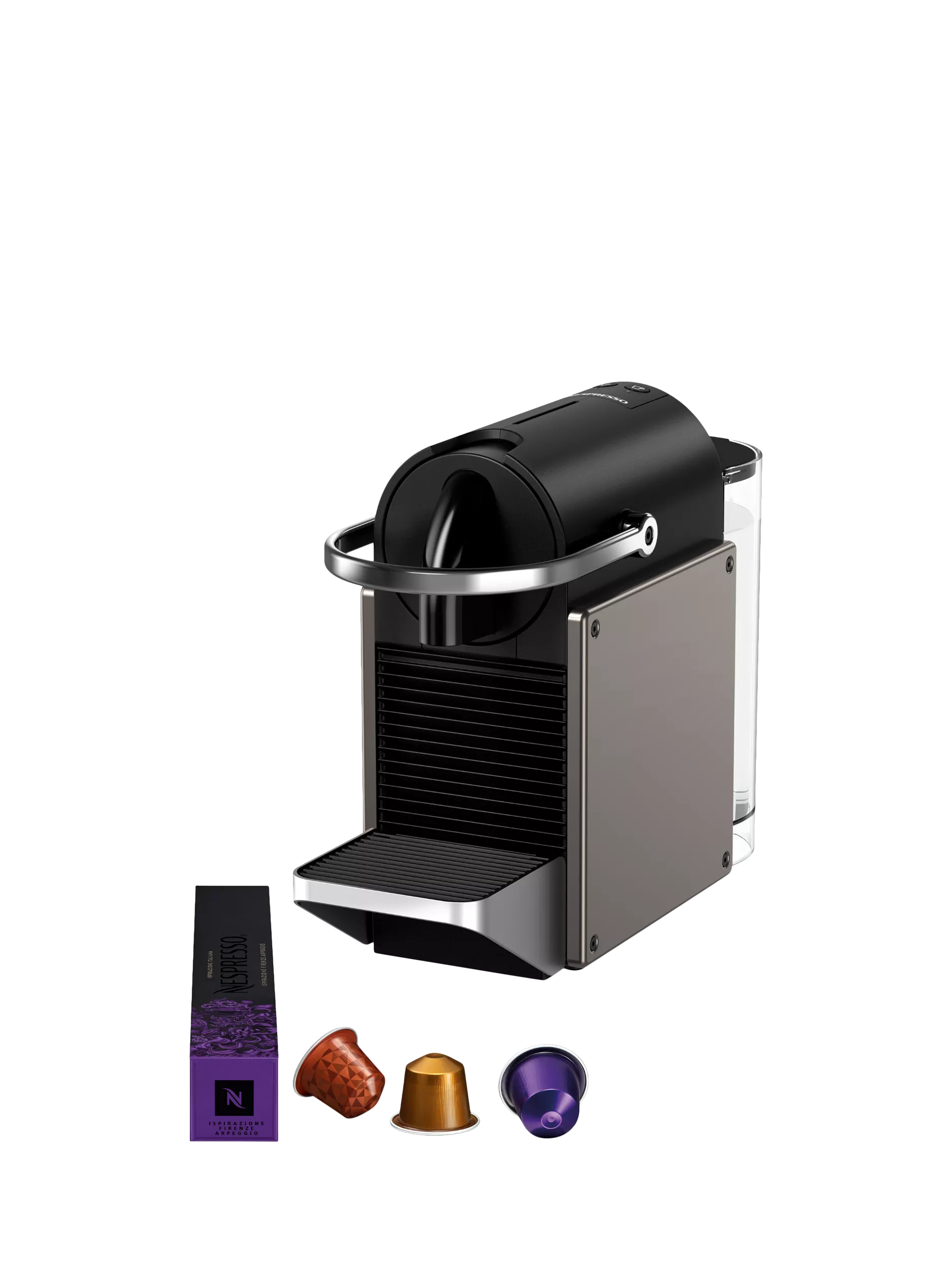 Nespresso titanium espresso and lungo coffee machine, imported from the UK
