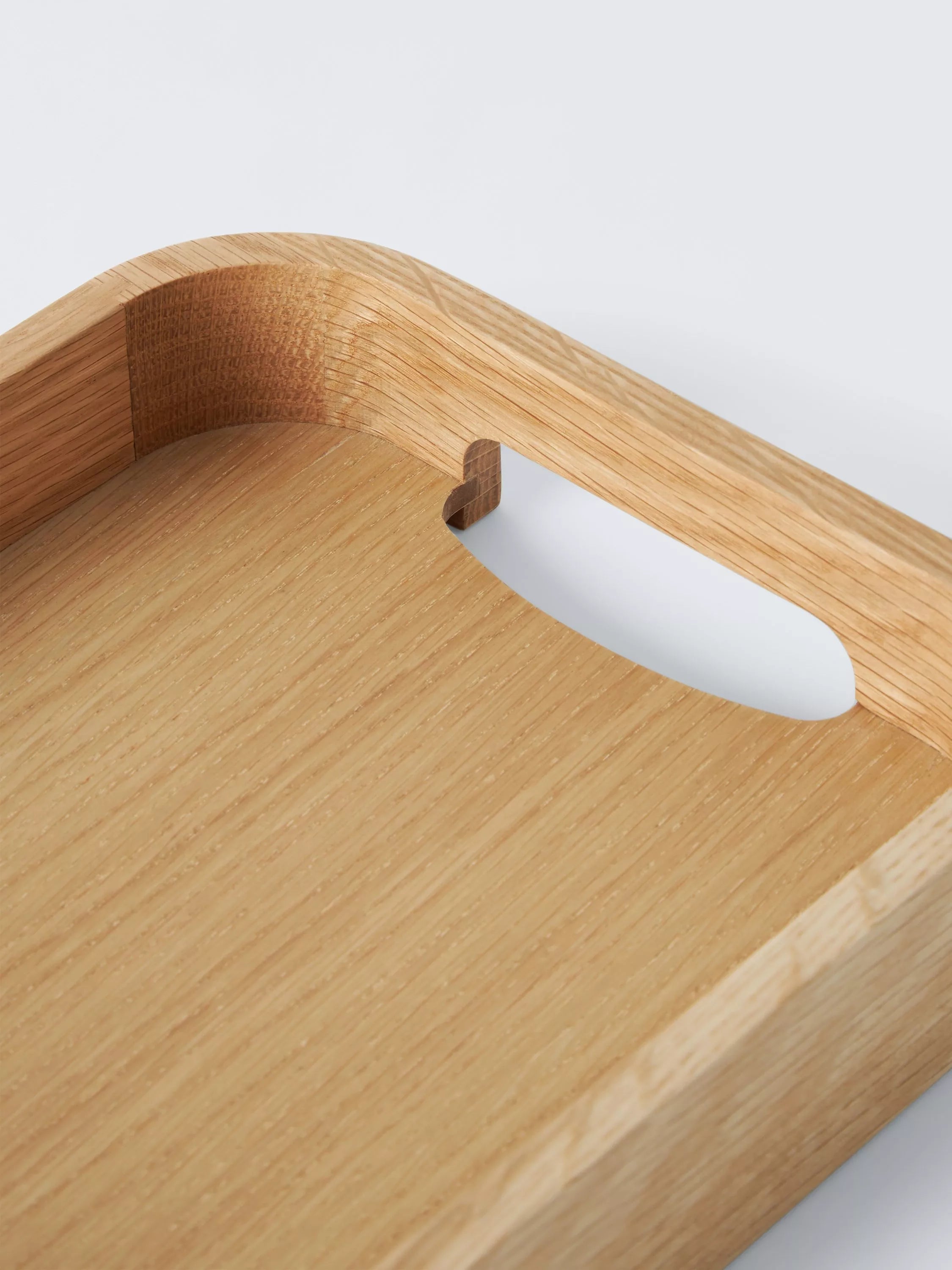 John Lewis small contemporary oak wood serving tray with twin handles, UK version