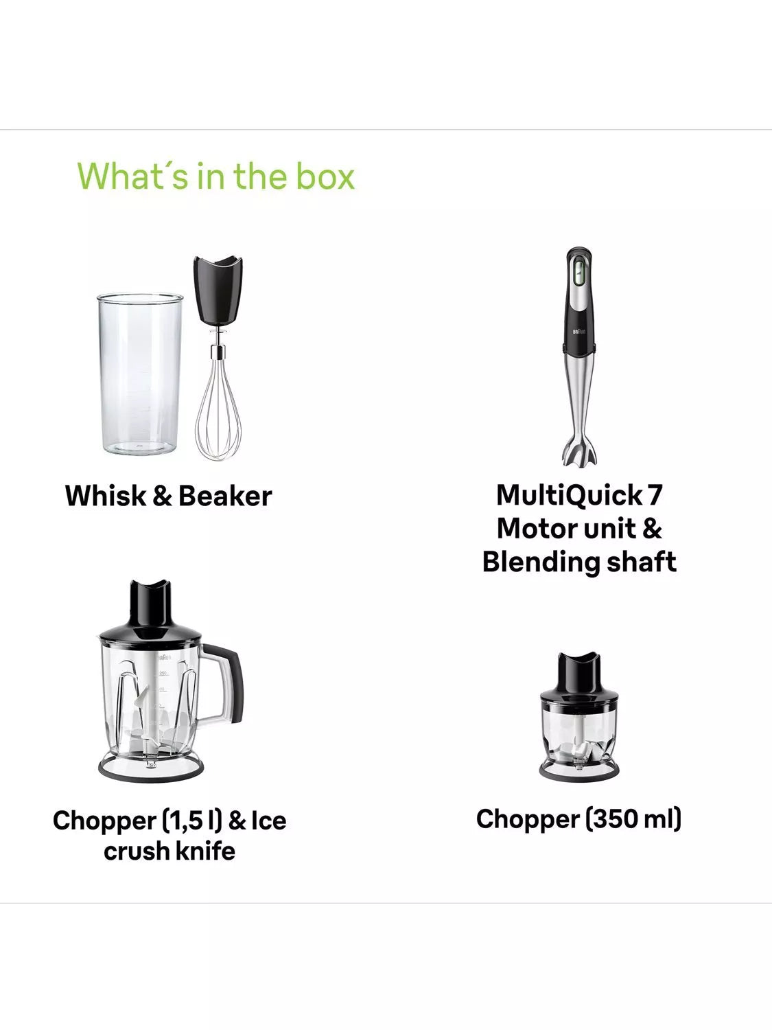 Braun MQ7045X hand blender black (British brand)