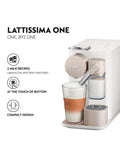 Nespresso Lattissima One coffee machine with milk frother, UK version