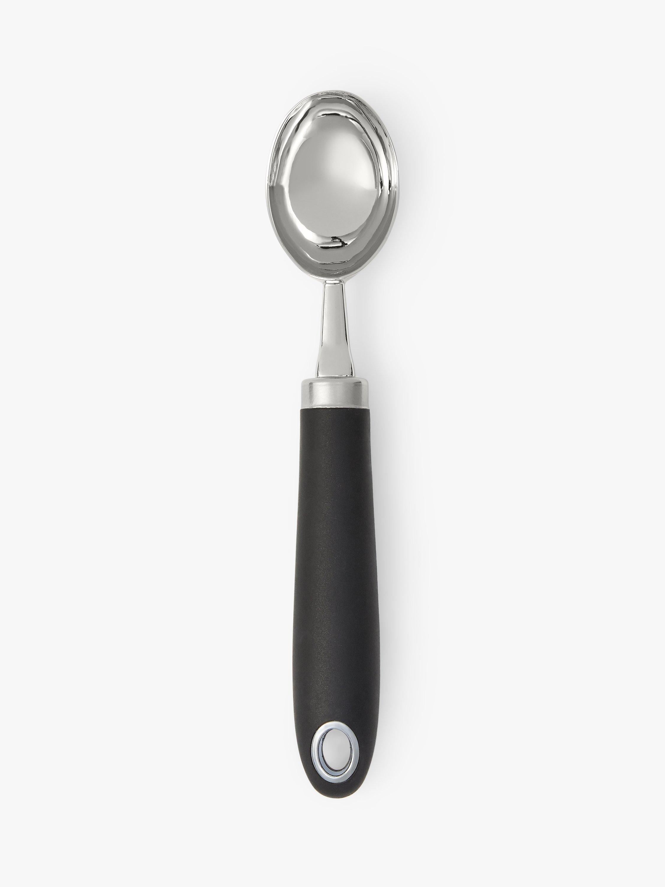 John Lewis stainless steel ice cream scoop with soft grip handle, UK version