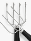 John Lewis soft grip meat lifting forks silver black, UK version