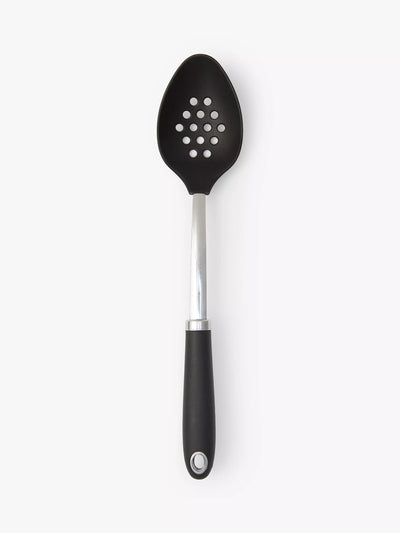 John Lewis John Lewis Soft Grip Nylon Slotted Spoon Silver/Black Kitchen Spoon- Buy online at McGrocer