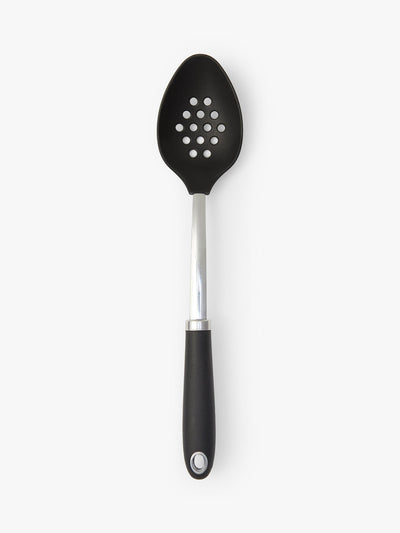 John Lewis John Lewis Soft Grip Nylon Slotted Spoon Silver/Black Kitchen Spoon- Buy online at McGrocer