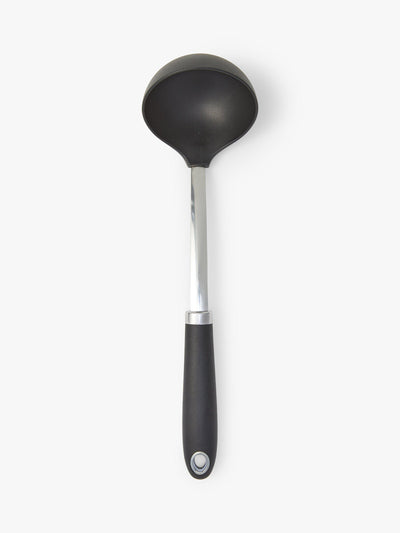 John Lewis John Lewis Soft Grip Nylon Ladle Silver/Black Serving Ladle- Buy online at McGrocer