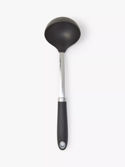 John Lewis John Lewis Soft Grip Handle Nylon Ladle, Silver/Black- Buy online at McGrocer