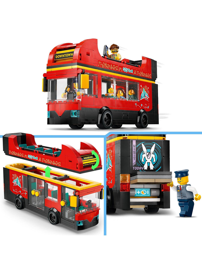 LEGO City Red Double-Decker Sightseeing Bus toy set 384 pieces (British brand)