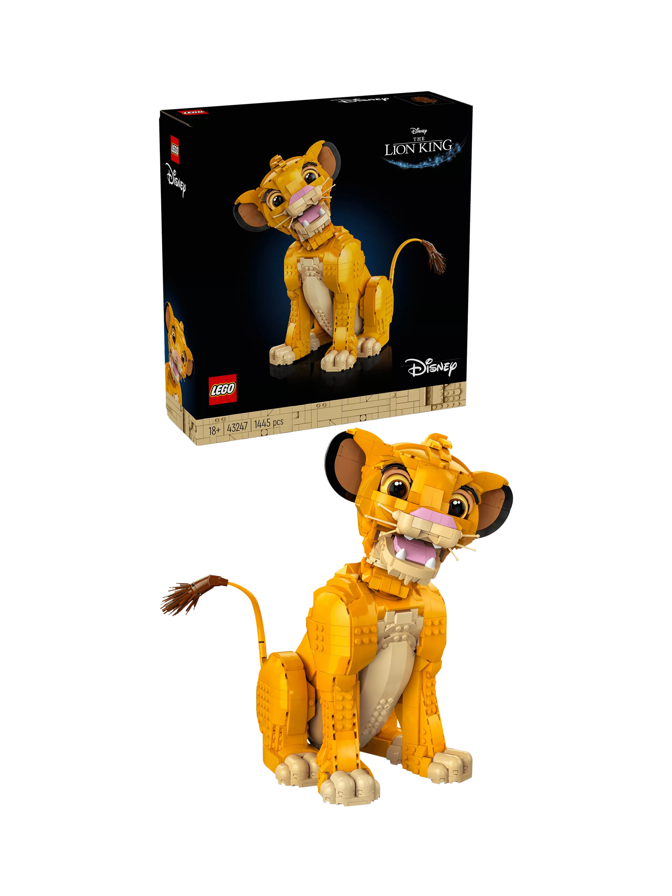 LEGO adult building set with movable lion cub figure, UK version