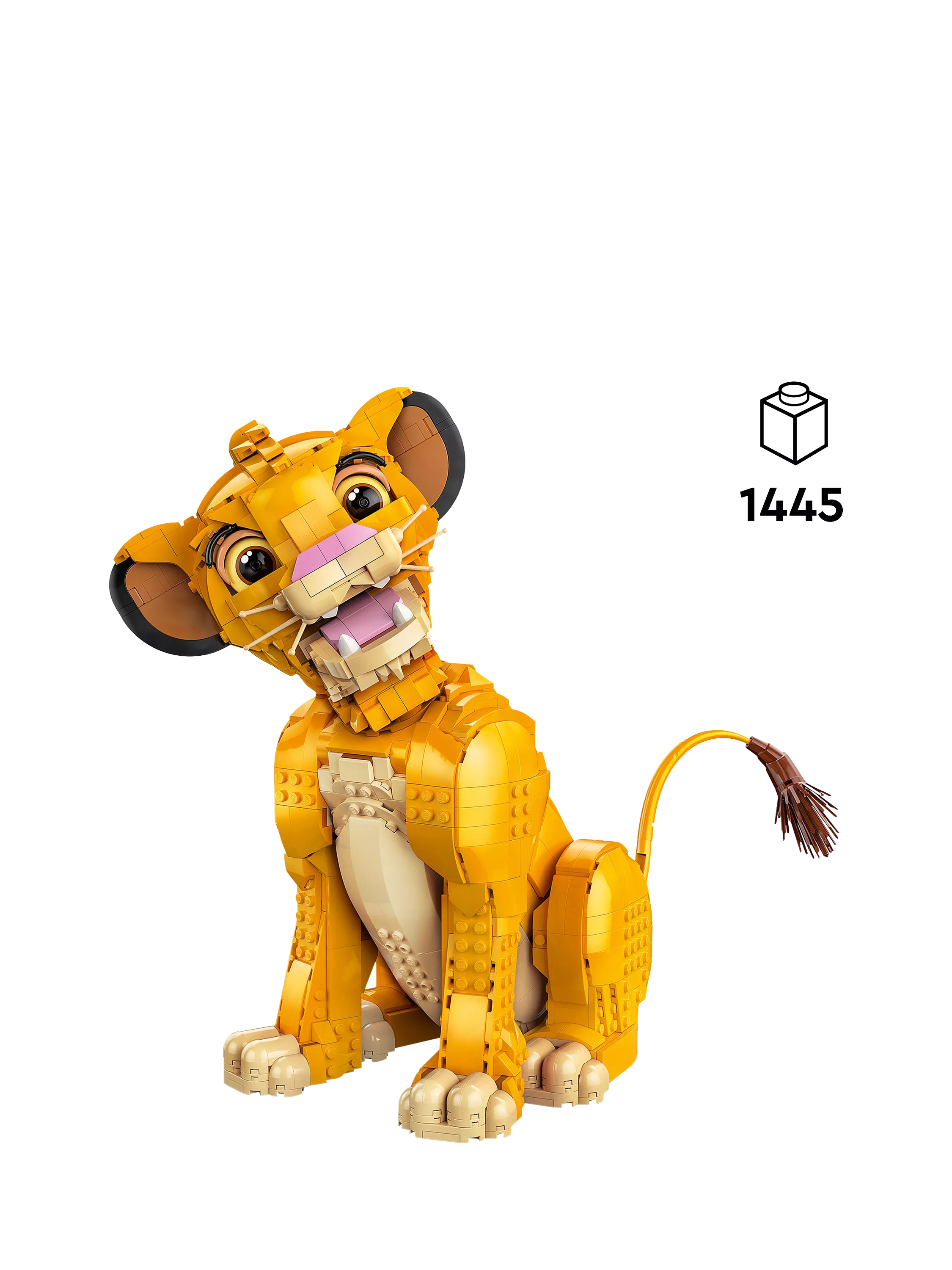 LEGO adult building set with movable lion cub figure, UK version
