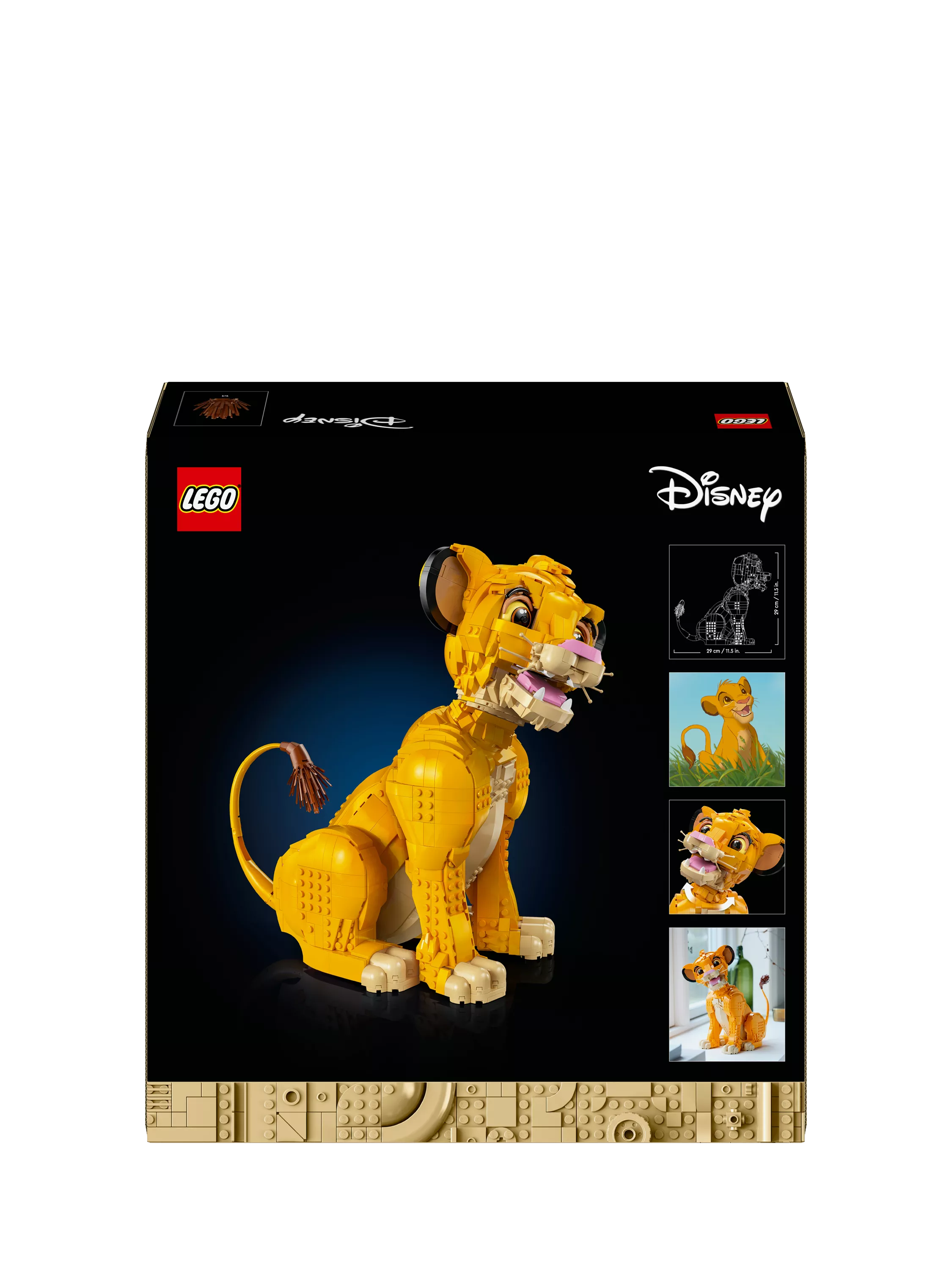 LEGO adult building set with movable lion cub figure, UK version