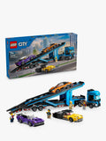 Double-Decker Car Transporter Truck with Three Sports Cars Toy Set