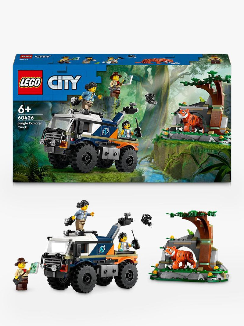 Jungle Explorer Off-Road Truck Toy with Tiger Figure and Camera Drone