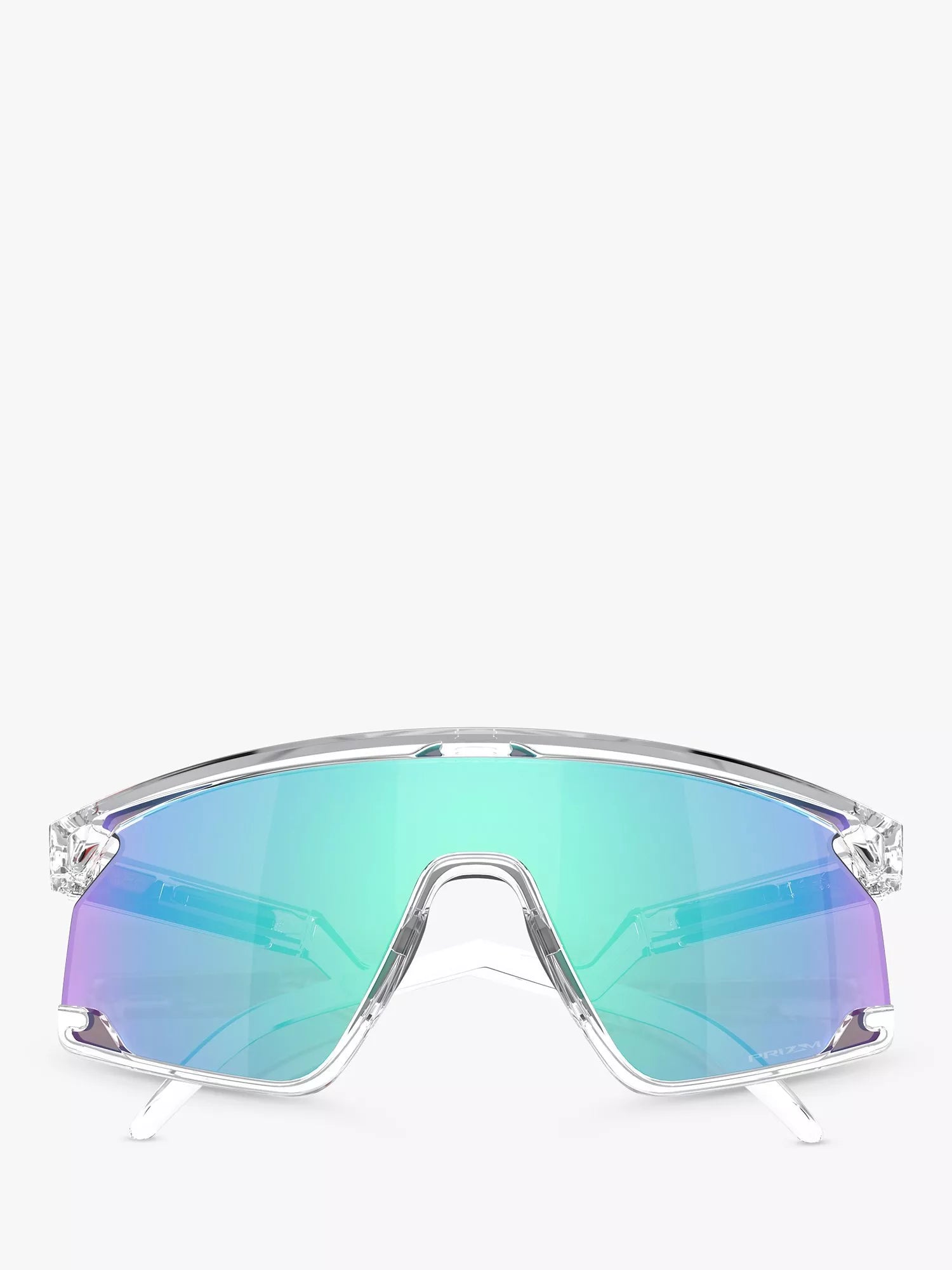 Oakley OO9280 wrap sunglasses clear frame mirrored lenses (British brand)