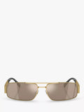 Versace men's rectangular sunglasses gold 60mm, UK version