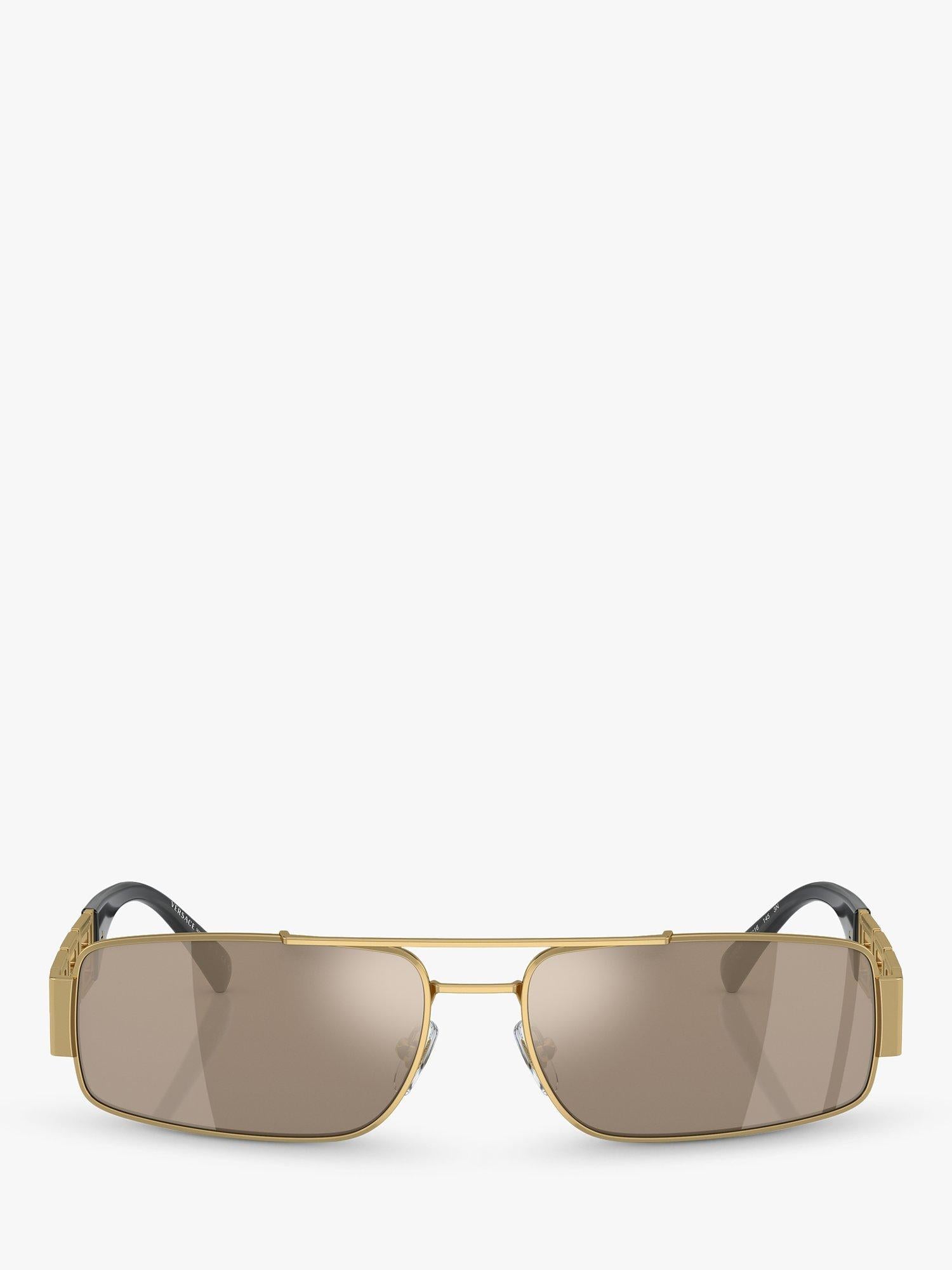 Versace men's rectangular sunglasses gold 60mm, UK version